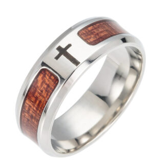 Bague en bois croix