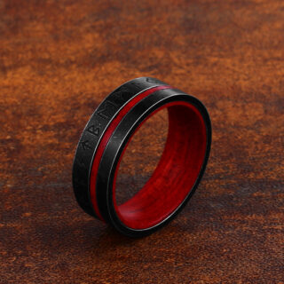 Bague en bois viking noir