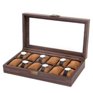 Boite à montre en bois à 12 places