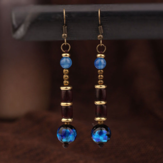 Boucle d'oreilles en bois artisanal