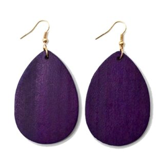Boucles d’oreilles en bois violet de forme ovale