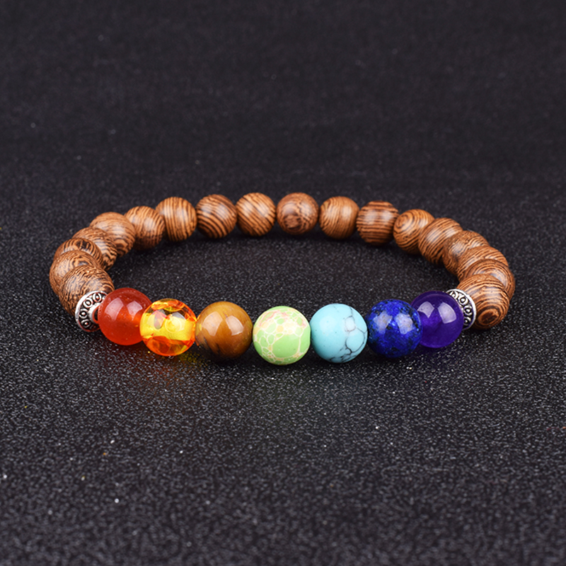 Bracelet en bois 7 chakras Bracelet en bois 7 chakras