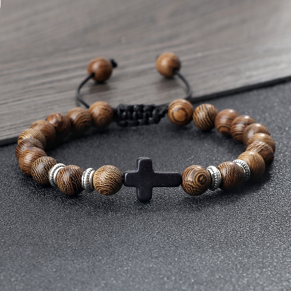Bracelet en bois croix de Jésus Bracelet en bois croix de jesus