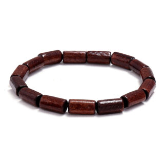 Bracelet en bois élastique rouge