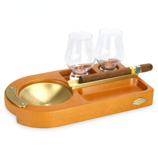 Cendrier en bois et metal