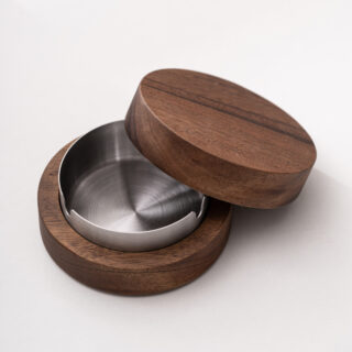 Cendrier en bois luxueux argent