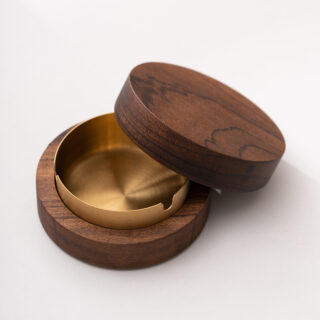 Cendrier en bois luxueux doré