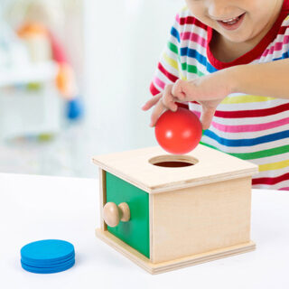 Jouet en bois Boîte à pièces Montessori