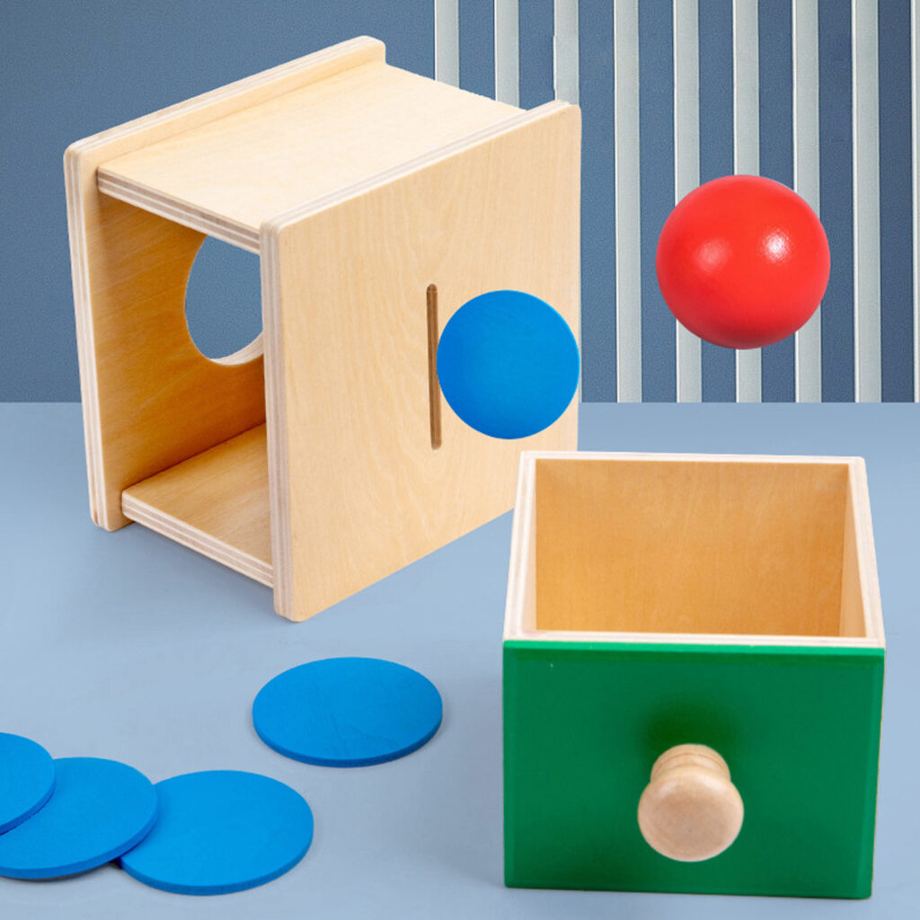 Jouet en bois Montessori Boîte à pièces