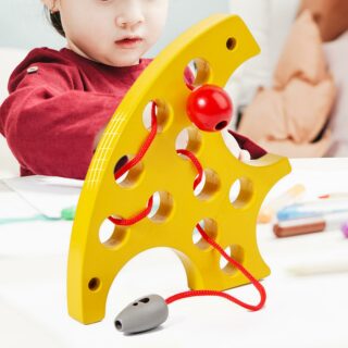 Jouet en bois Montessori fromage à fileter