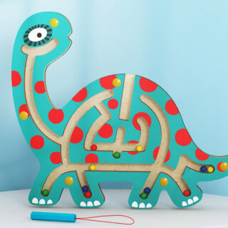 Jouet en bois Montessori labyrinthe Brontosaure