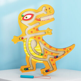 Jouet en bois Montessori labyrinthe Tyrannosaures Rex