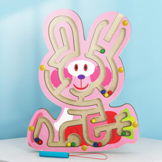 Jouet en bois Montessori labyrinthe lapin