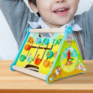 Jouet en bois Montessori multifonctionnel triangle