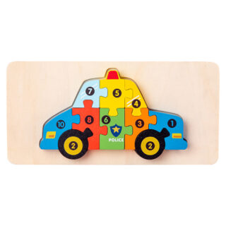 Jouet en bois Montessori voiture de police