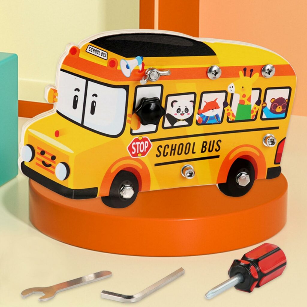 Jouet en bois bus montessori