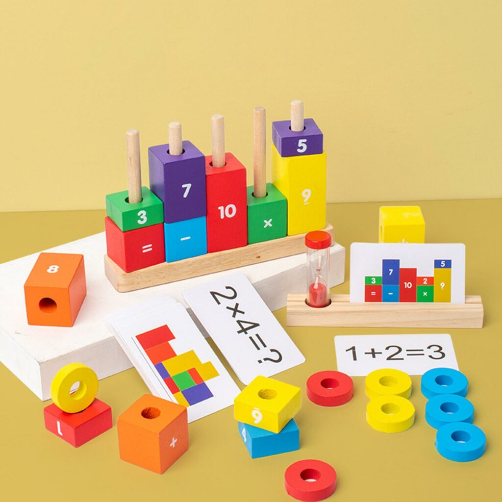 Jouet en bois mathématique montessori