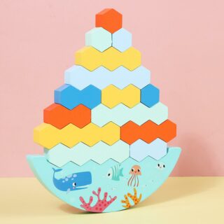 Jouet en bois montessori à empiler