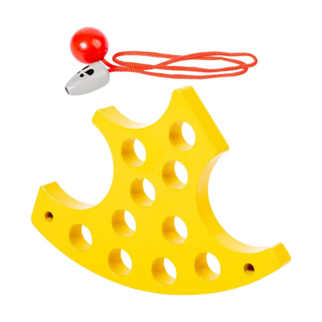 Jouet fromage à fileter en bois Montessori