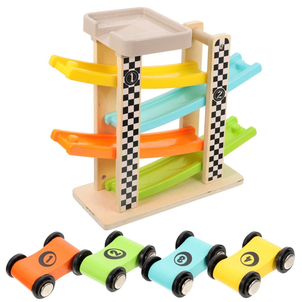 Jouet piste de course en bois Montessori