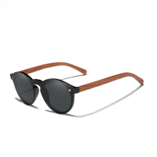 Lunettes de soleil en bois polarisées noir