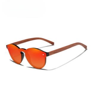 Lunettes de soleil en bois polarisées orange
