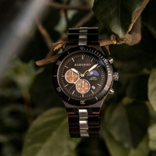 Montre en bois de luxe noir