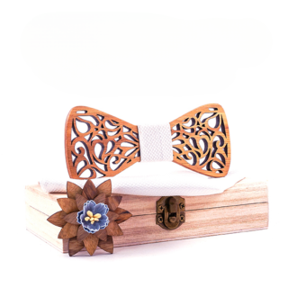 Noeud papillon en bois blanc