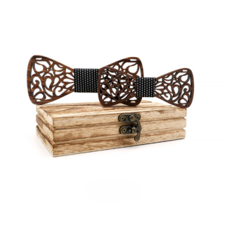 Nœud papillon en bois père et fils noir