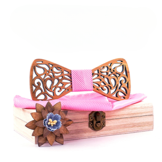 Noeud papillon en bois rose