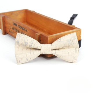 Noeud papillon en liége blanc