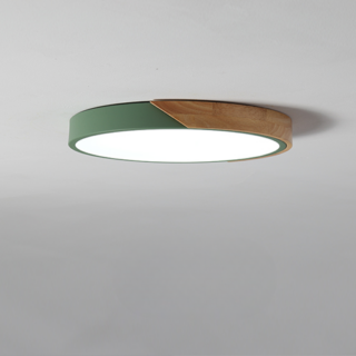 Plafonnier en bois led vert