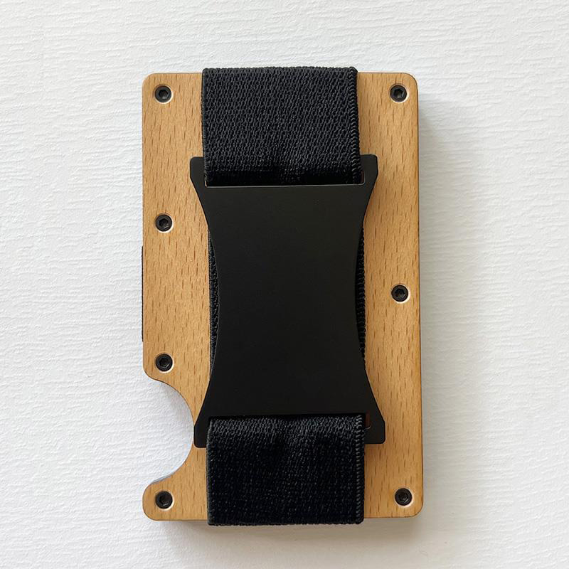 Porte cartes en bois cerise elastique