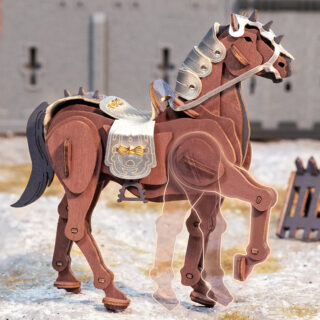 Puzzle 3D en bois cheval guerrier