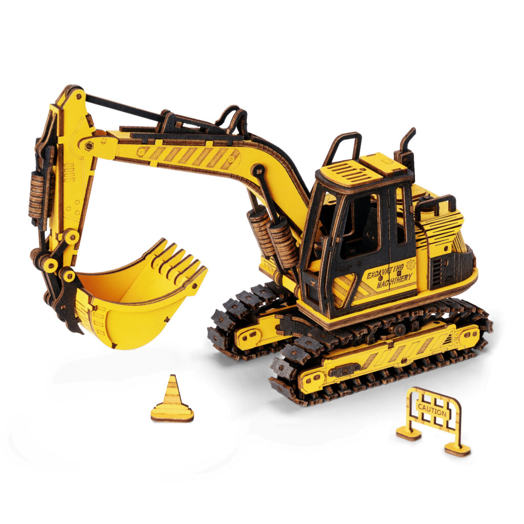 Puzzle 3D en bois excavatrice