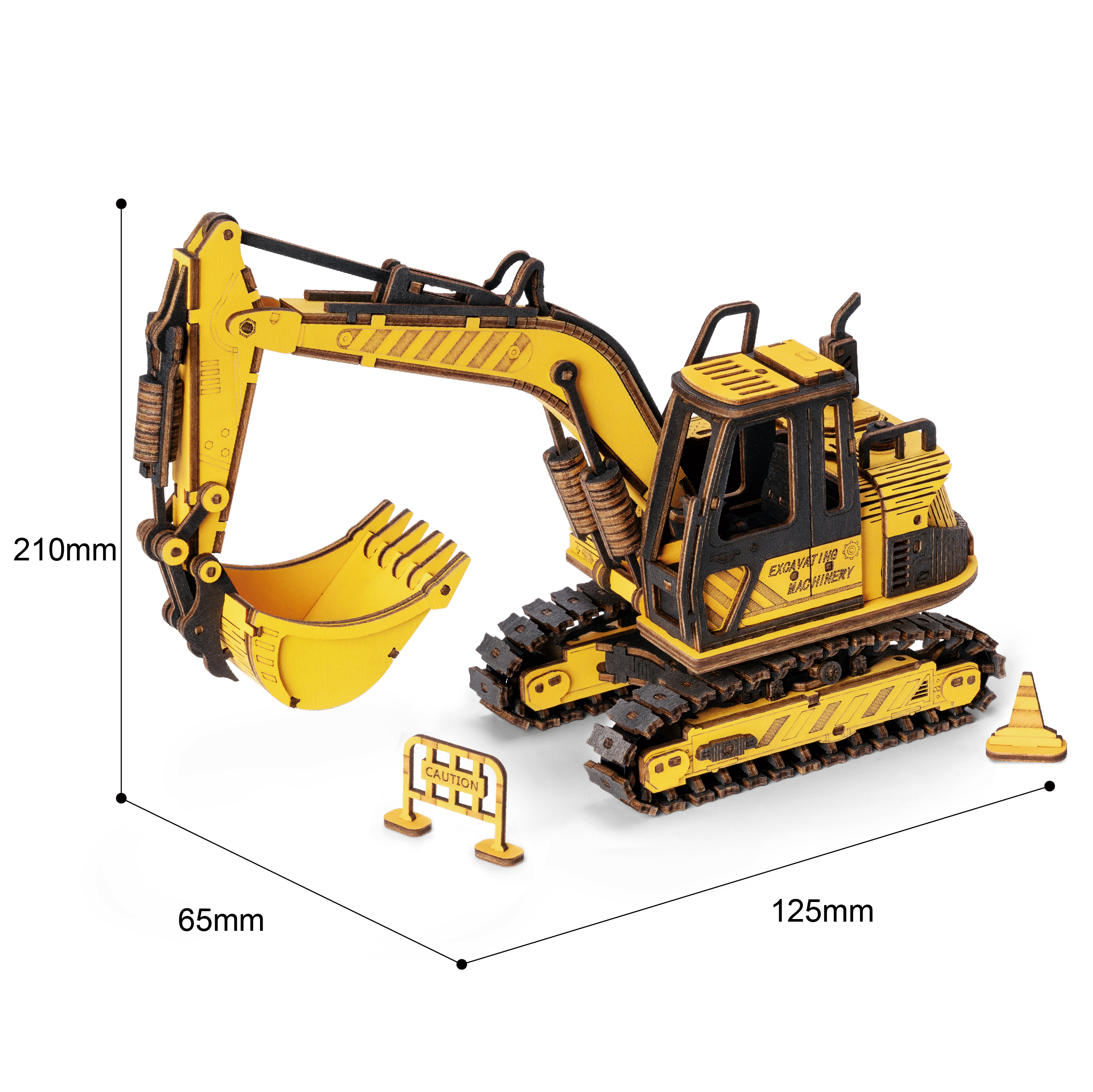 Puzzle 3D en bois excavatrice Puzzle 3D en bois excavatrice taille