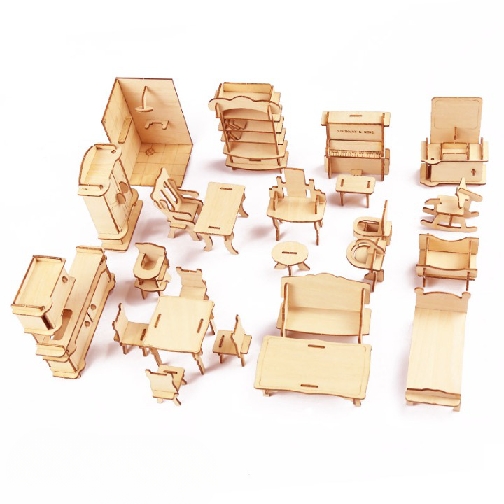Puzzle 3D en bois meubles miniatures Puzzle 3D en bois meubles miniatures