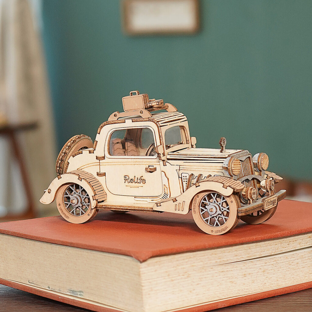 Puzzle 3D en bois voiture Vintage