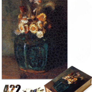 Puzzle en bois adulte Fleurs dans un vase bleu