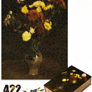 Puzzle en bois adulte Panier d'œillets et de zinnias