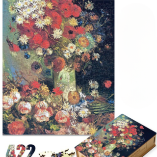 Puzzle en bois adulte Vase avec coquelicots rouges