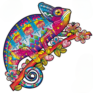 Puzzle en bois adulte caméléon