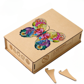 Puzzle en bois adulte papilon mandala