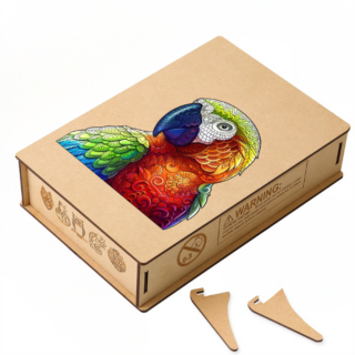Puzzle en bois adulte perroquet coloré