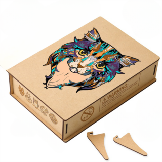 Puzzle en bois adulte tete de chat