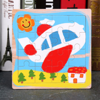 Puzzle en bois bébé avion blanc