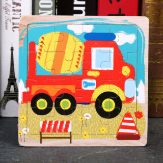 Puzzle en bois bébé camion de ciment