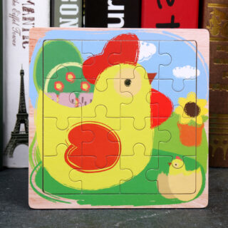Puzzle en bois bébé poulle