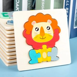 Puzzle lion en bois bébé