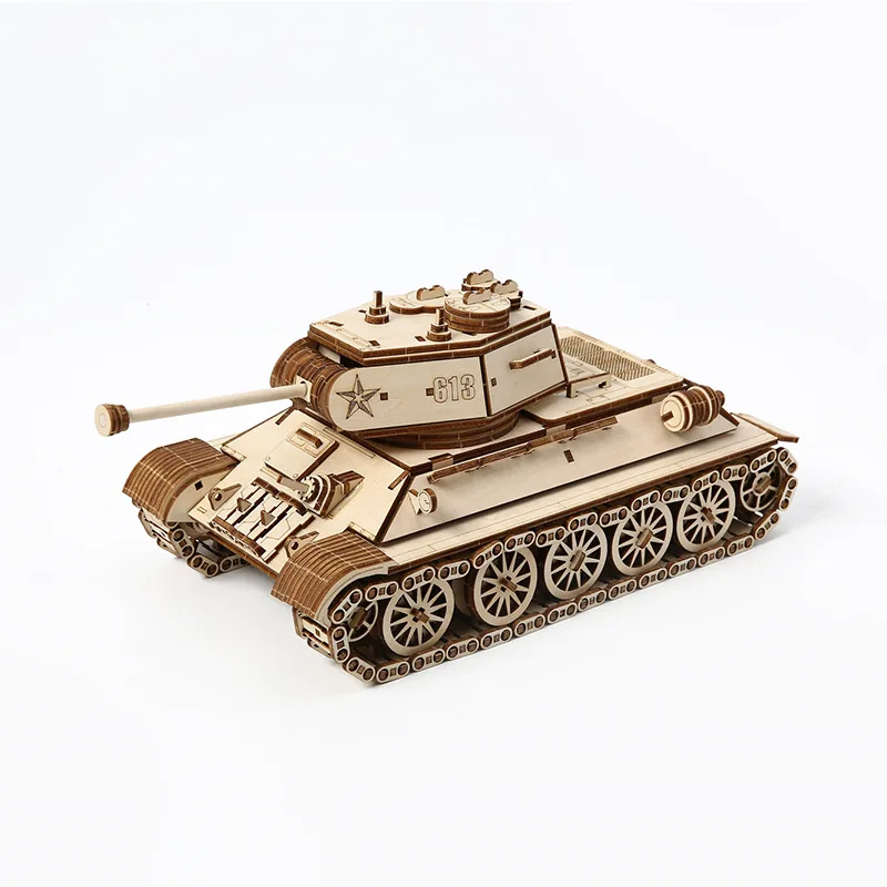 Puzzle 3D en bois char de combat T34 Puzzle 3D en bois char de combat T34